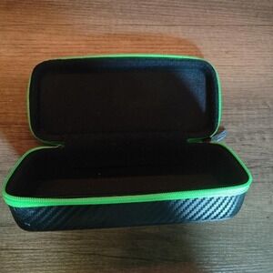 SMITH OPTICS EYEWEAR HARD CASE BLACK GREEN ZIPPER CLAMSHELL PROTECTIVE